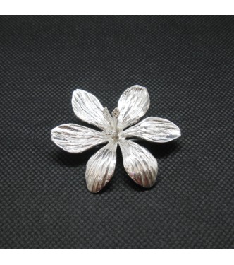 A000154 Handmade Sterling Silver Brooch Big Flower Genuine Solid Stamped 925 Empress