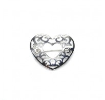 A000164 Handmade Sterling Silver Brooch Heart Genuine Solid Hallmarked 925