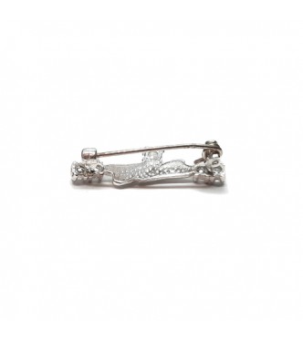 A000165 Handmade Sterling Silver Brooch With Cubic Zirconia Genuine Solid Hallmarked 925