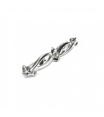 A000177 Handmade Sterling Silver Brooch With Cubic Zirconia Genuine Solid Hallmarked 925