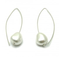 E000004P16x14  Sterling Silver Earrings 925 synthetic pearls