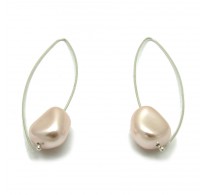 E000004RP16x14 Sterling Silver Earrings 925 synthetic pearls