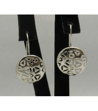 E000234 Sterling Silver Earrings Solid Flower Handmade 925