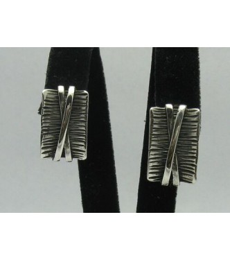 E000252 Sterling Silver Earrings Solid Handmade 925