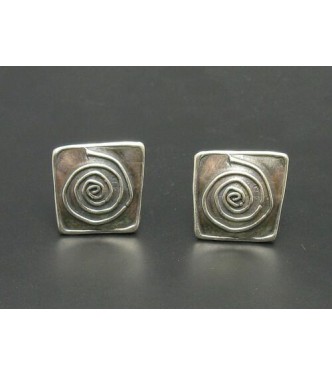 E000299 Sterling Silver Earrings Spiral Handmade 925