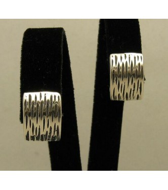 STYLISH STERLING SILVER EARRINGS SOLID 925 HANDMADE NEW FRENCH CLIP