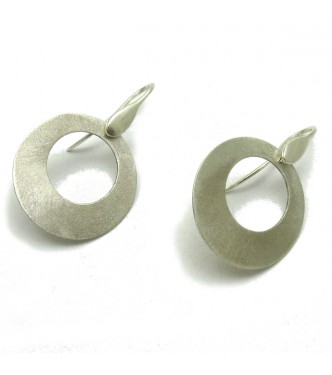 STYLISH STERLING SILVER EARRINGS SOLID 925 CIRCLES NEW E000453 EMPRESS 