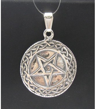 PE000264 Stylish Sterling silver pendant 925 pentagram solid