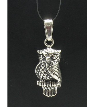 PE000266 Stylish Sterling silver pendant 925 owl charm solid