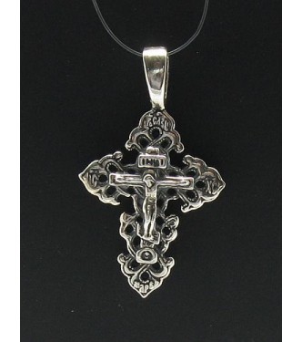 PE000344 Stylish Sterling silver pendant 925 solid cross orthodox handmade
