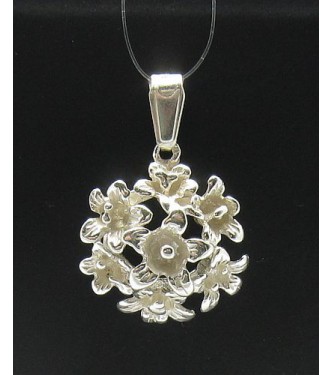PE000403 Stylish Sterling silver pendant 925 solid flower charm