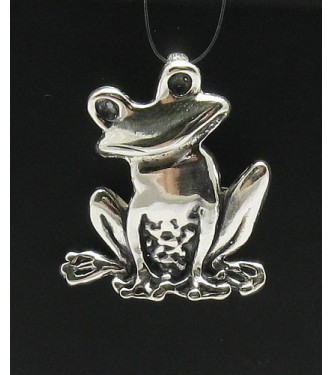 PE000411 Stylish Sterling silver pendant 925 frog handmade