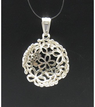 PE000419 Stylish Sterling silver pendant 925 solid flower charm