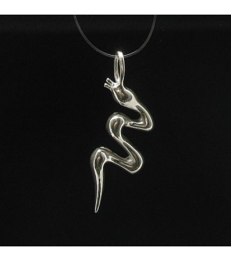 PE000445 Stylish Sterling silver pendant 925 solid snake charm