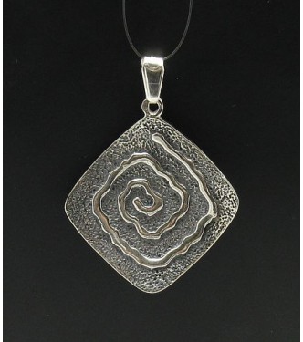 PE000457 Stylish Sterling silver pendant 925 solid huge spiral handmade