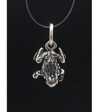 PE000512 Stylish Sterling silver pendant charm small Frog 925 solid