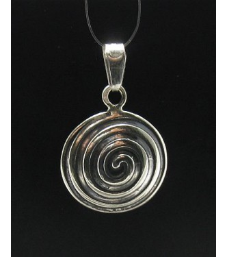 PE000517 Stylish Sterling silver pendant charm spiral 925 solid