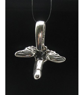 PE000519 Stylish Sterling silver pendant charm flying penis wings 925 solid