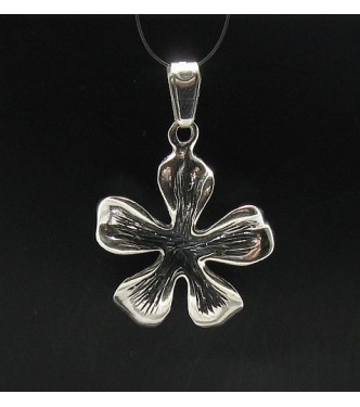 PE000526 Sterling silver pendant charm flower 925 solid handmade