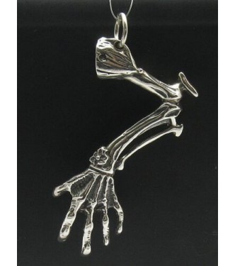 PE000537 Stylish Sterling silver pendant death hand 925 solid biker gothic