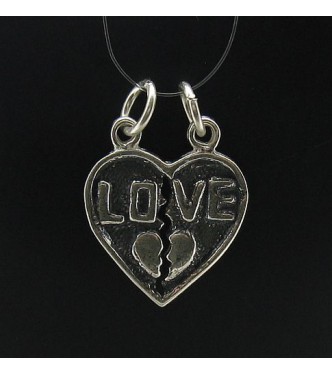 PE000547 Sterling silver pendant love heart 925 solid