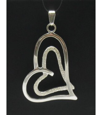 PE000559 Sterling silver pendant 925heart laser finished quality