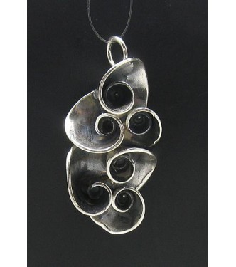 PE000633 Sterling Extravagant silver pendant spiral solid 925 handmade