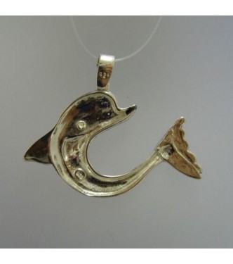 PE000789 Sterling silver pendant solid 925 Dolphin