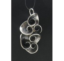 PE000633 Sterling Extravagant silver pendant spiral solid 925 handmade