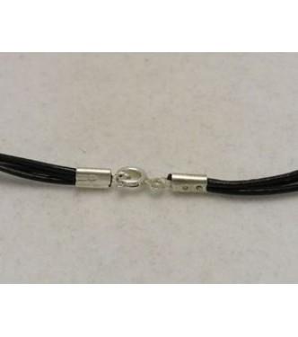 N000007 LEATHER STRIP TRIPLE WITH  STERLING SILVER CLASPS 50CM