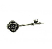 A000023 SMALL STERLING SILVER BROOCH SOLID 925 FLOWER EMPRESS