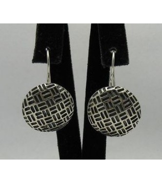 E000239 Sterling Silver Earrings Solid Circle Handmade 925
