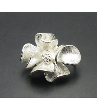 A000003 Sterling Silver Brooch Flower Solid Stamped 925 