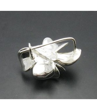 A000003 Sterling Silver Brooch Flower Solid Stamped 925 