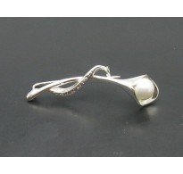 STERLING SILVER BROOCH FLOWER SOLID 925 PEARL NEW