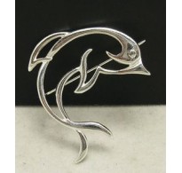 STERLING SILVER BROOCH SOLID 925 DOLPHIN NEW
