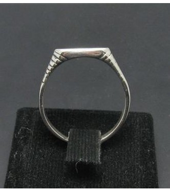 R000998 Sterling Silver Classic Ring Stamped Solid 925 Black Enamel Men Handmade Empress