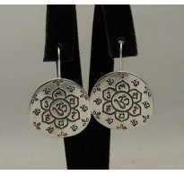 E000214 Sterling Silver Earrings Solid Flower Handmade925
