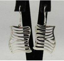 E000227 Sterling Silver Earrings Solid Perfect Quality 925