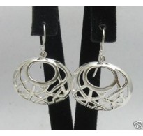 E000271 Sterling Silver Earrings Solid Basket 925
