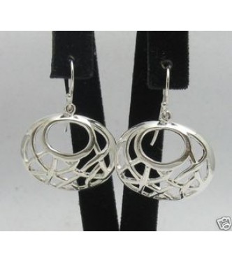 E000271 Sterling Silver Earrings Solid Basket 925
