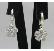 E000856 Sterling Silver Earrings With 6 Cubic Zirconia Solid Hallmarked 925 Handmade