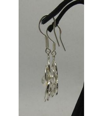 E000043 Sterling Silver Earrings Solid Flowers 925