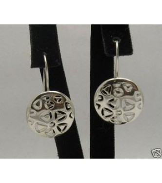E000234 Sterling Silver Earrings Solid Flower Handmade 925