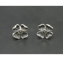 E000300 Sterling Silver Earrings Flower 925
