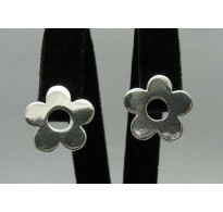 E000069 Stylish Sterling Silver Earrings Flowers 925