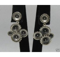 E000236 Sterling Silver Earrings Solid Flower 925