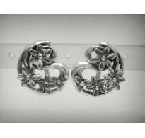 STERLING SILVER EARRINGS SOLID 925 FLOWERS FRENCH CLIP NEW E000463 EMPRESS