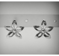 STERLING SILVER EARRINGS SOLID 925 FLOWERS NEW FRENCH CLIP E000470 EMPRESS
