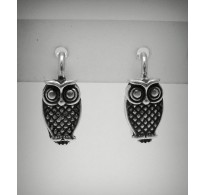 STERLING SILVER EARRINGS SOLID 925 OWL NEW FRENCH CLIP E000469 EMPRESS